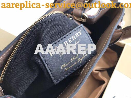 Replica Burberry The Small Banner in Leather and House Check Beige 6