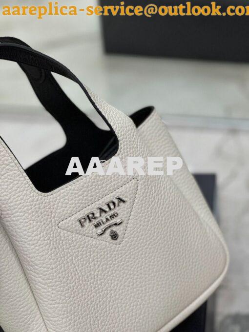 Replica Prada Leather mini bag 1BA349 White 4