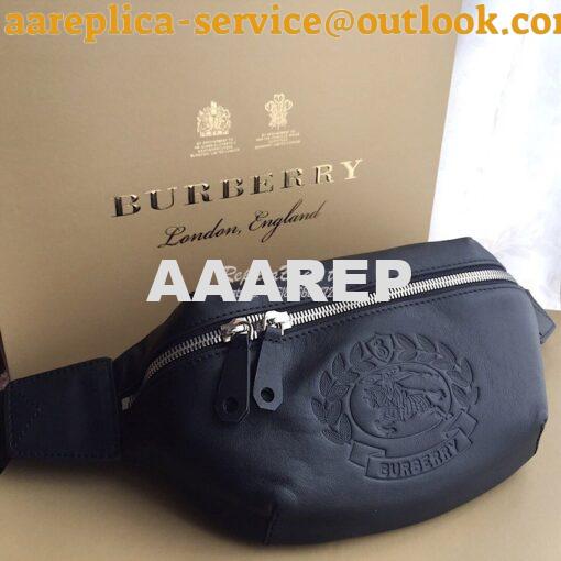 Replica Burberry Medium Embossed Crest Leather Bum Bag 2