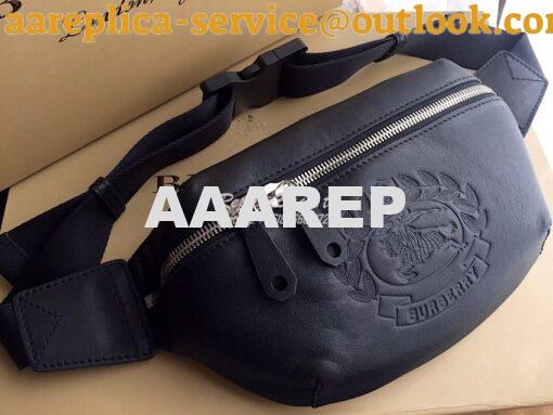 Replica Burberry Medium Embossed Crest Leather Bum Bag 3