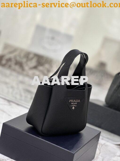 Replica Prada Leather mini bag 1BA349 Black 2