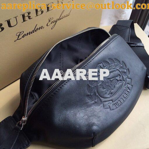 Replica Burberry Medium Embossed Crest Leather Bum Bag 6