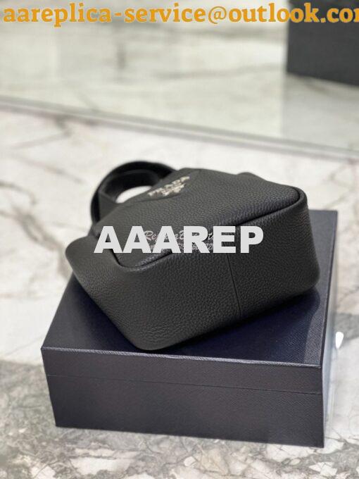 Replica Prada Leather mini bag 1BA349 Black 9