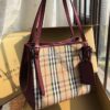 Replica Burberry Small Canter in Horseferry Check Tote Bag with Leathe 12