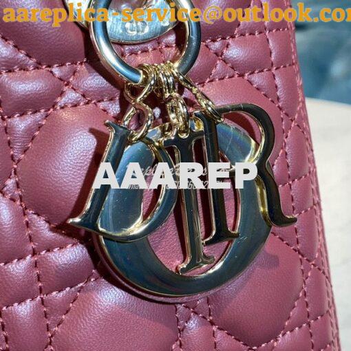 Replica Dior Lady Dior Medium Flap Cover Quilted in Cannage Lambskin L 6