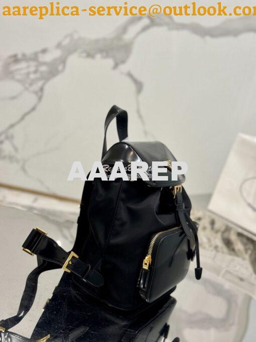 Replica Prada Medium Re-Nylon and brushed leather backpack 1BZ074 4