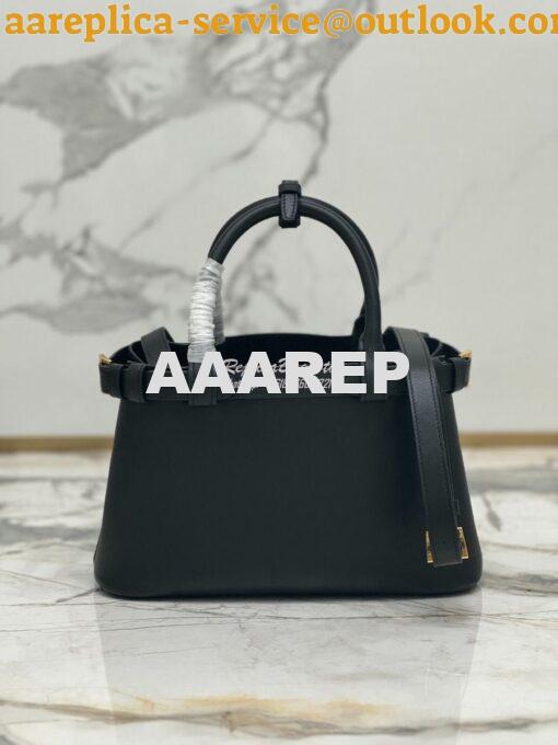 Replica Prada Buckle small leather handbag with double belt 1BA418 Bla 13