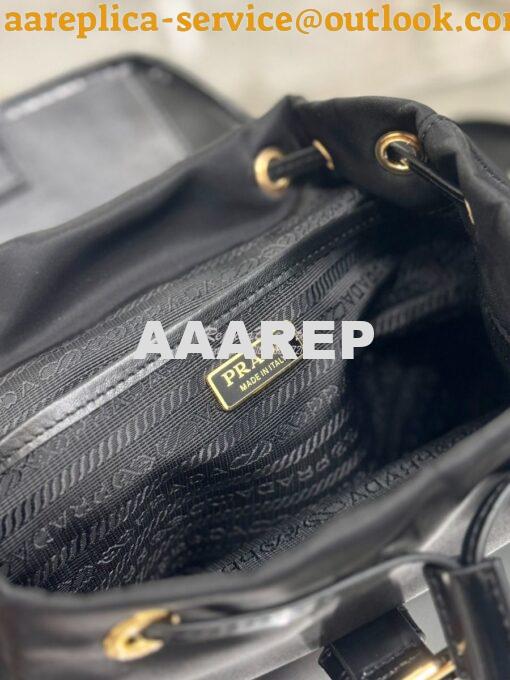 Replica Prada Medium Re-Nylon and brushed leather backpack 1BZ074 9