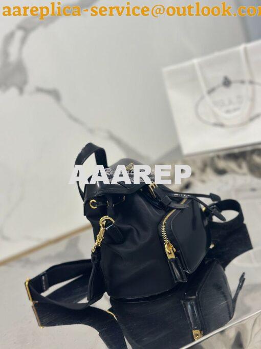 Replica Prada Small Re-Nylon and brushed leather backpack 1BZ075 4