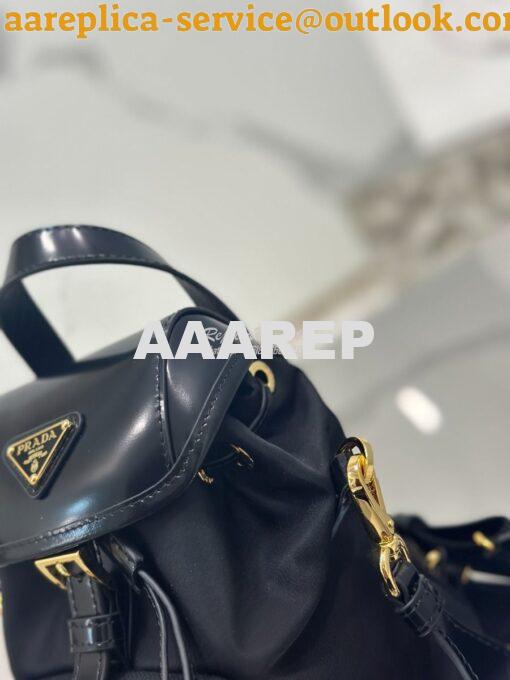 Replica Prada Small Re-Nylon and brushed leather backpack 1BZ075 7