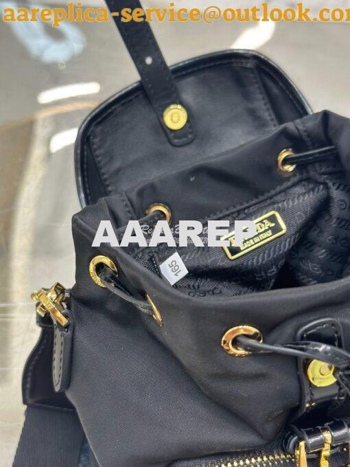 Replica Prada Small Re-Nylon and brushed leather backpack 1BZ075 11