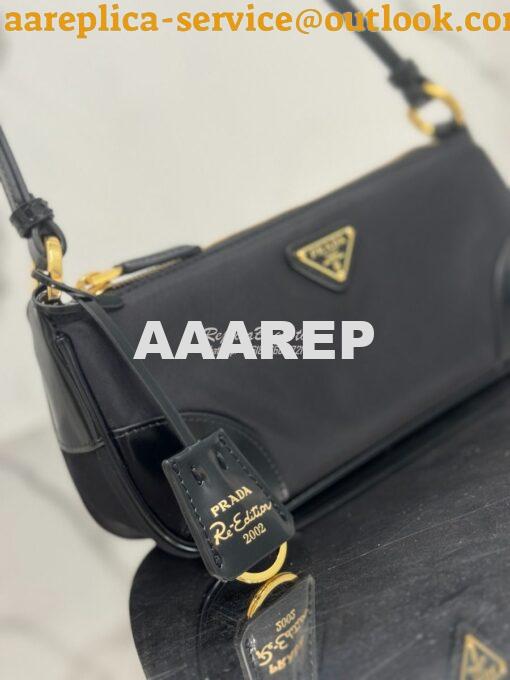 Replica Prada Re-Edition 2002 Re-Nylon and brushed leather shoulder ba 7