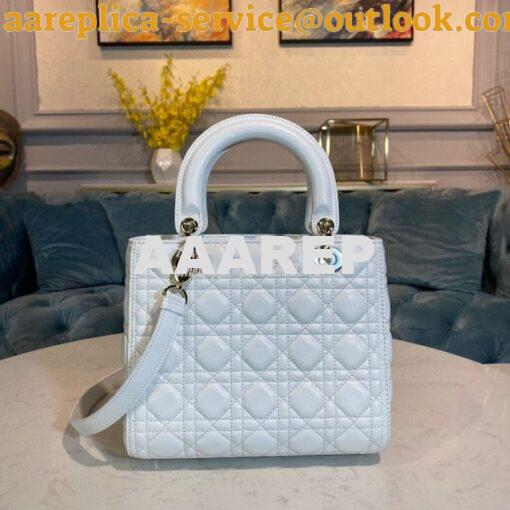 Replica Dior Lady Dior Medium Flap Cover Quilted in Cannage Lambskin L 8
