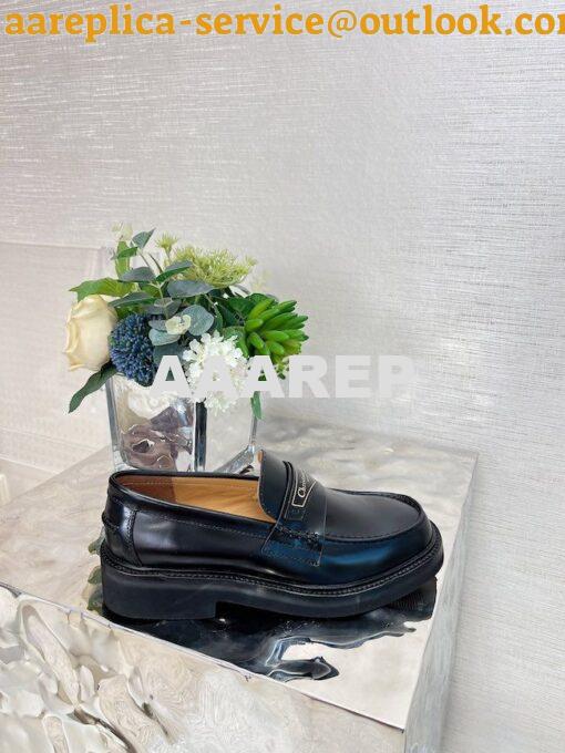 Replica Dior Boy Loafer Black Brushed Calfskin KDB759 9