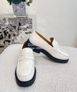 Replica Dior Boy Loafer White Brushed Calfskin KDB759 2