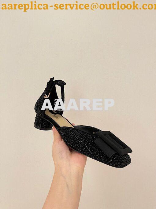 Replica Dior Idylle Ballet Pump Black Suede Covered with Strass and Gr 5