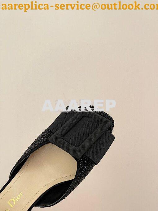 Replica Dior Idylle Ballet Pump Black Suede Covered with Strass and Gr 7