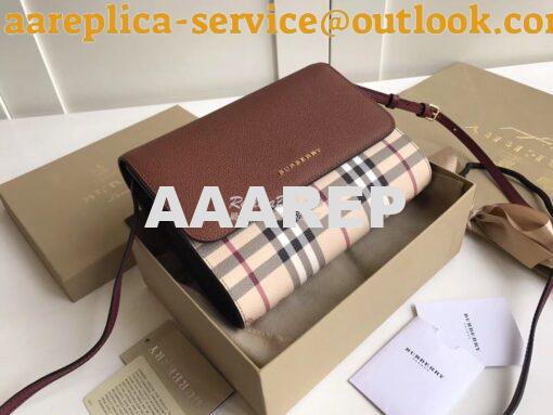 Replica Burberry Loxley Crossbody Bag in Haymarket Brown