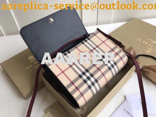 Replica Burberry Loxley Crossbody Bag in Haymarket Brown 4