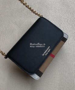 Replica Burberry Leather and House Check Wallet with Detachable Strap 2