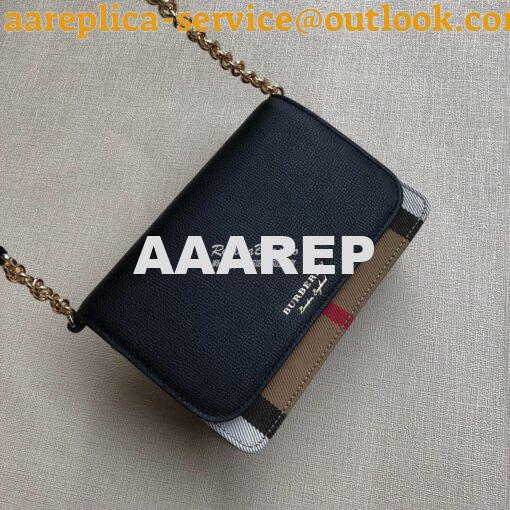 Replica Burberry Leather and House Check Wallet with Detachable Strap 2