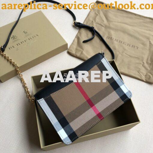 Replica Burberry Leather and House Check Wallet with Detachable Strap 9