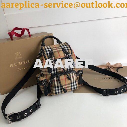 Replica Burberry The Small Rucksack in Vintage Check and Leather 2