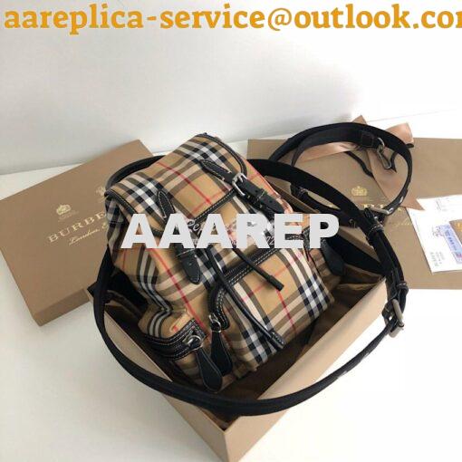 Replica Burberry The Small Rucksack in Vintage Check and Leather 3