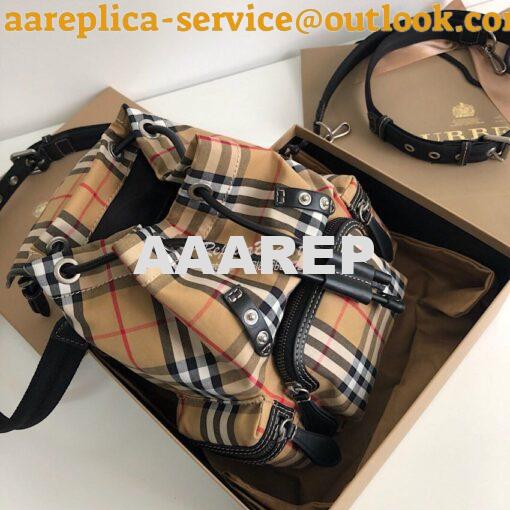 Replica Burberry The Small Rucksack in Vintage Check and Leather 4