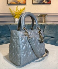 Replica Christian Dior Lady Dior Flap Cover Medium Quilted in Grey Pea 2
