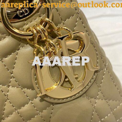 Replica Dior Quilted Natural Lambskin Leather Mini Lady Dior Bag 2