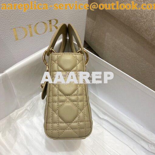 Replica Dior Quilted Natural Lambskin Leather Mini Lady Dior Bag 4