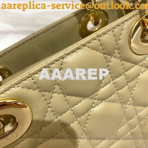 Replica Dior Quilted Natural Lambskin Leather Mini Lady Dior Bag 6