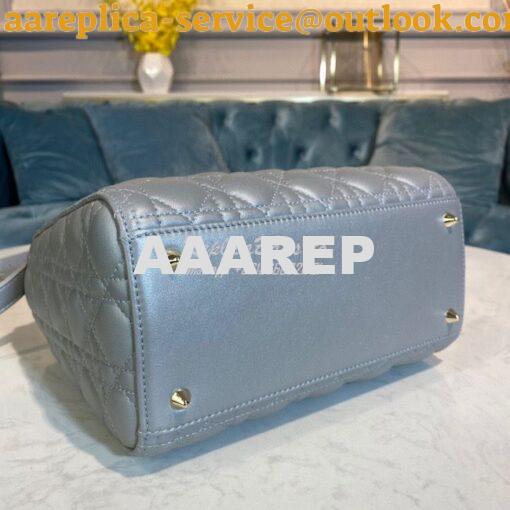 Replica Christian Dior Lady Dior Flap Cover Medium Quilted in Grey Pea 9