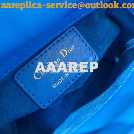 Replica Micro Lady Dior Bag Bright Blue Cannage Lambskin S0856 8