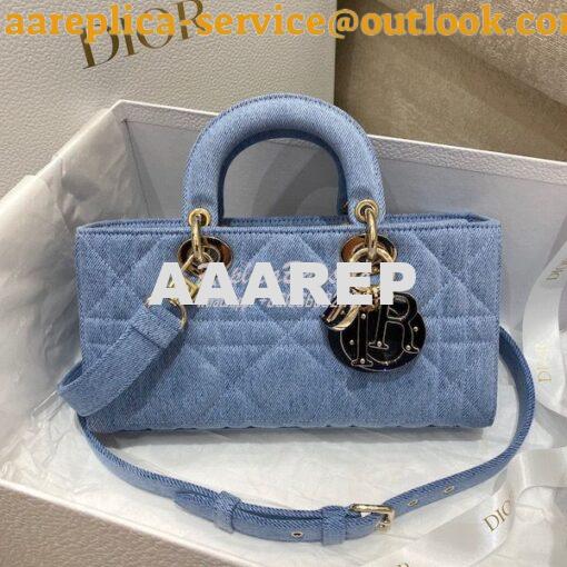 Replica Dior Lady D-Joy Bag Blue Cannage Denim M0540 2