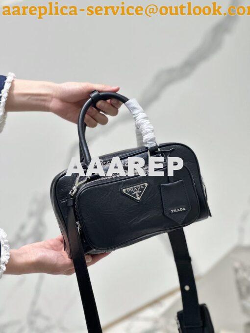 Replica Prada Antique Nappa Leather Multi-pocket Top-handle Bag 1BB099
