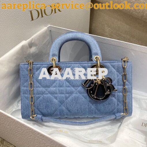 Replica Dior Lady D-Joy Bag Blue Cannage Denim M0540 3