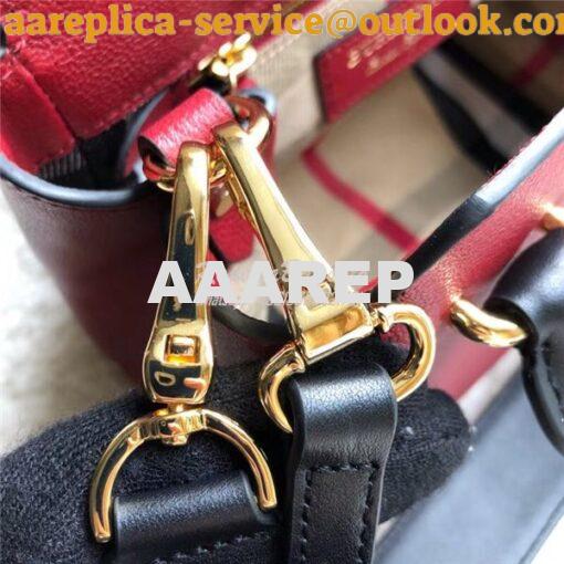 Replica  Burberry The Small/Medium Buckle Tote in red Grainy Leather 4 6