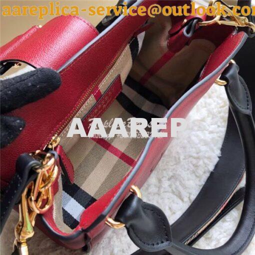 Replica  Burberry The Small/Medium Buckle Tote in red Grainy Leather 4 7