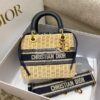 Replica Lady Dior Medium Bag Natural Wicker and Latte Dior Oblique Jac 12