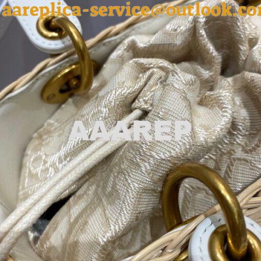 Replica Lady Dior Medium Bag Natural Wicker and Latte Dior Oblique Jac 8