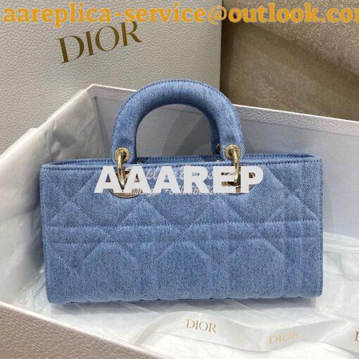 Replica Dior Lady D-Joy Bag Blue Cannage Denim M0540 12