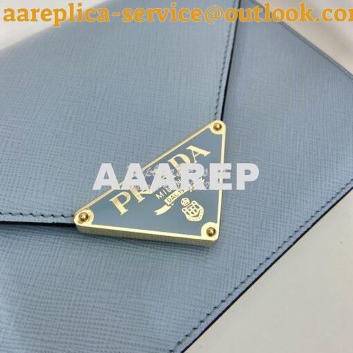 Replica Prada Saffiano leather shoulder bag 1BD318 Light Blue 6