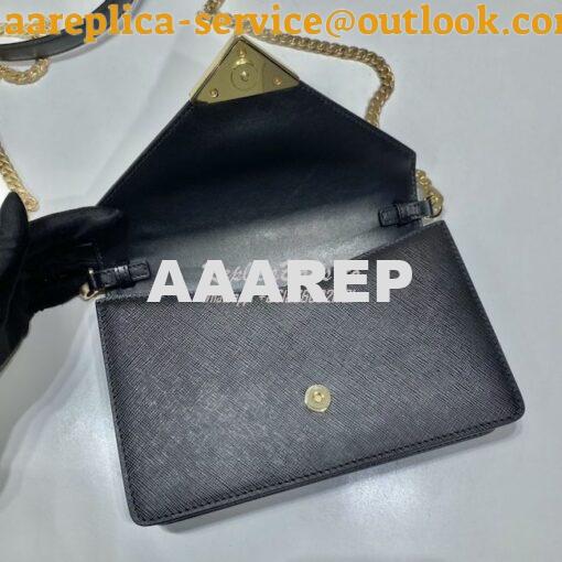 Replica Prada Saffiano leather shoulder bag 1BD318 Black 7