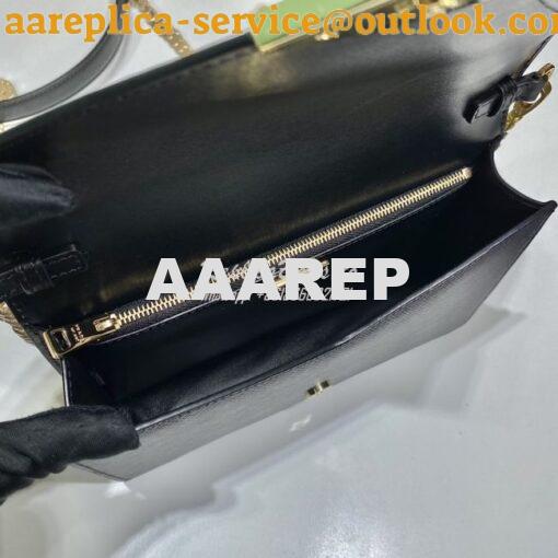 Replica Prada Saffiano leather shoulder bag 1BD318 Black 8