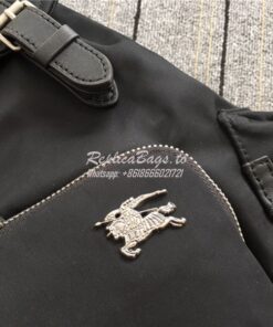 Replica Burberry The Medium Rucksack in black Puffer Nylon and Leather 2