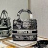 Replica Dior Medium Lady D-Lite Bag Black Toile de Jouy Zodiac Embroid