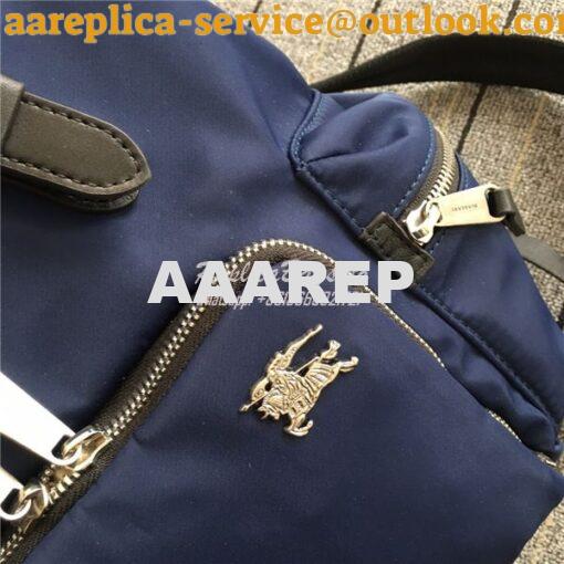 Replica Burberry The Medium Rucksack in blue Puffer Nylon and Leather 4