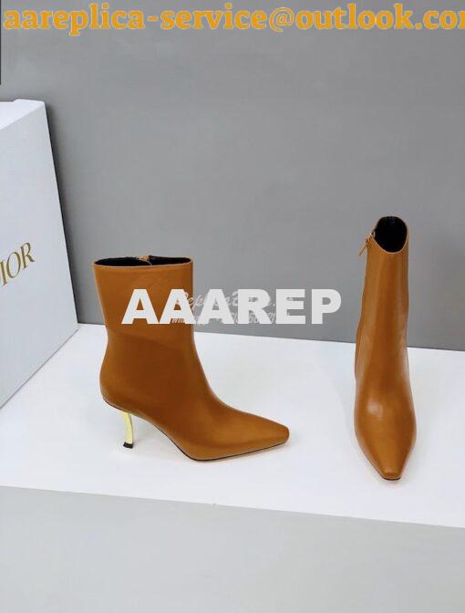 Replica Dior D-Fame Heeled Ankle Boot KDI806 Smooth Calfskin 2